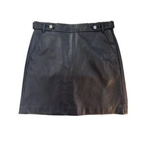 Black Faux Leather Skirt
